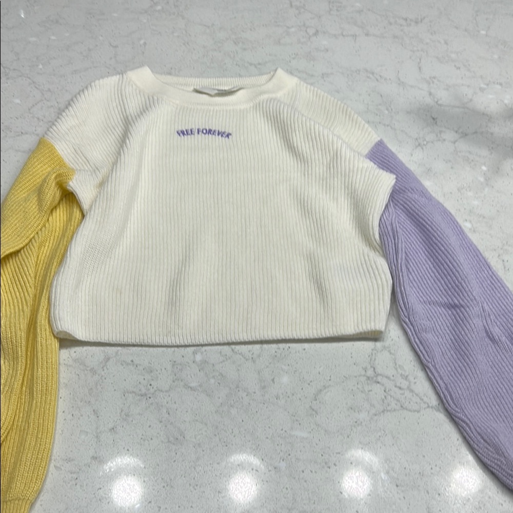 H&M Cream Ribbed Knit Sweater